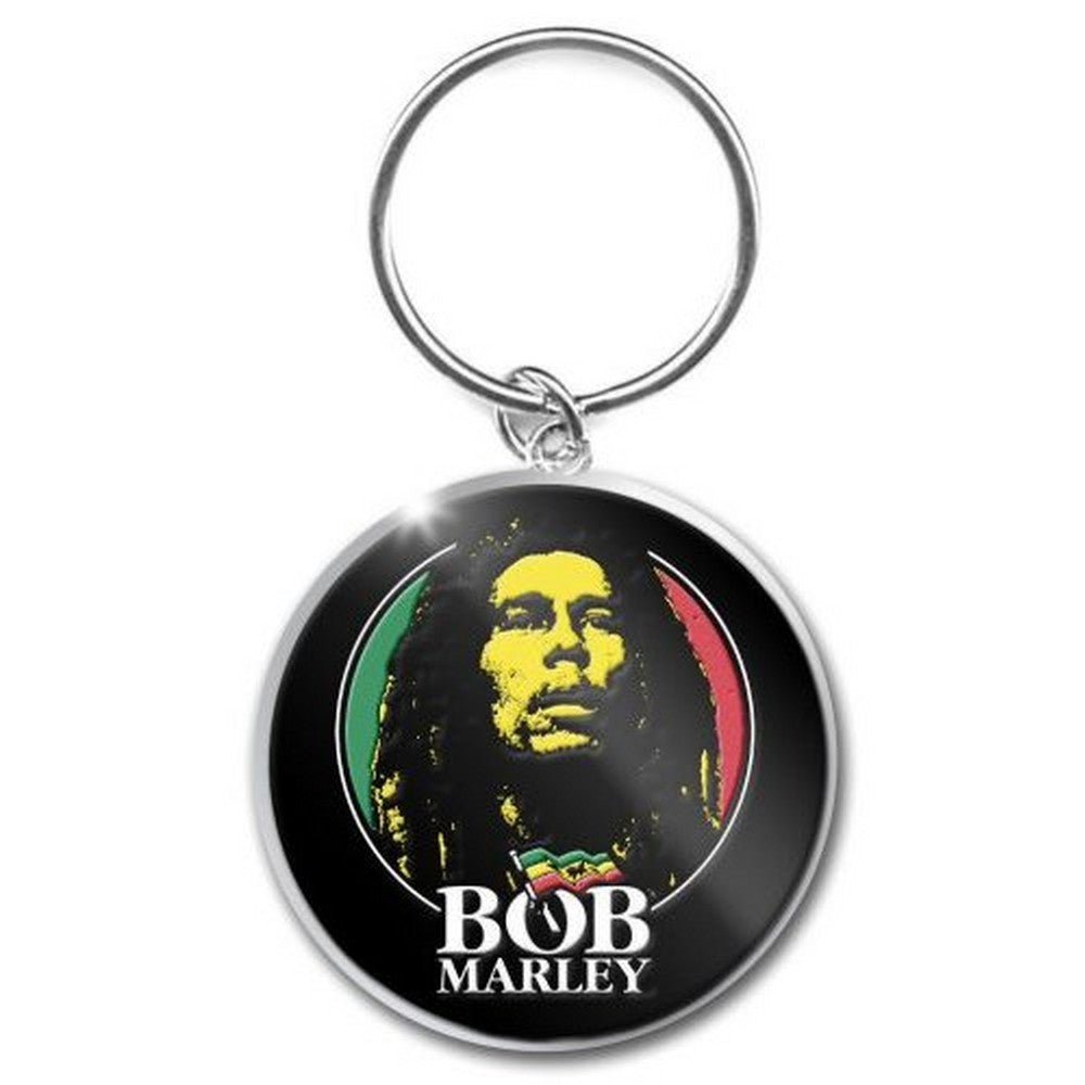 BOB MARLEY ボブマーリー (生誕 80年 ) - Logo Face / メタル・キーチェイン / キーホルダー - PGS